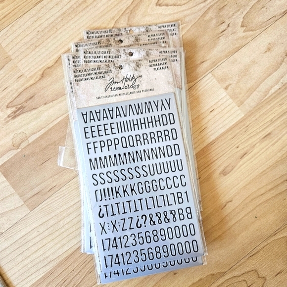 Tim Holtz® Idea-ology Paperie - Metallic Stickers - Alpha Silver- TH93561. 11 pk - Picture 4 of 4